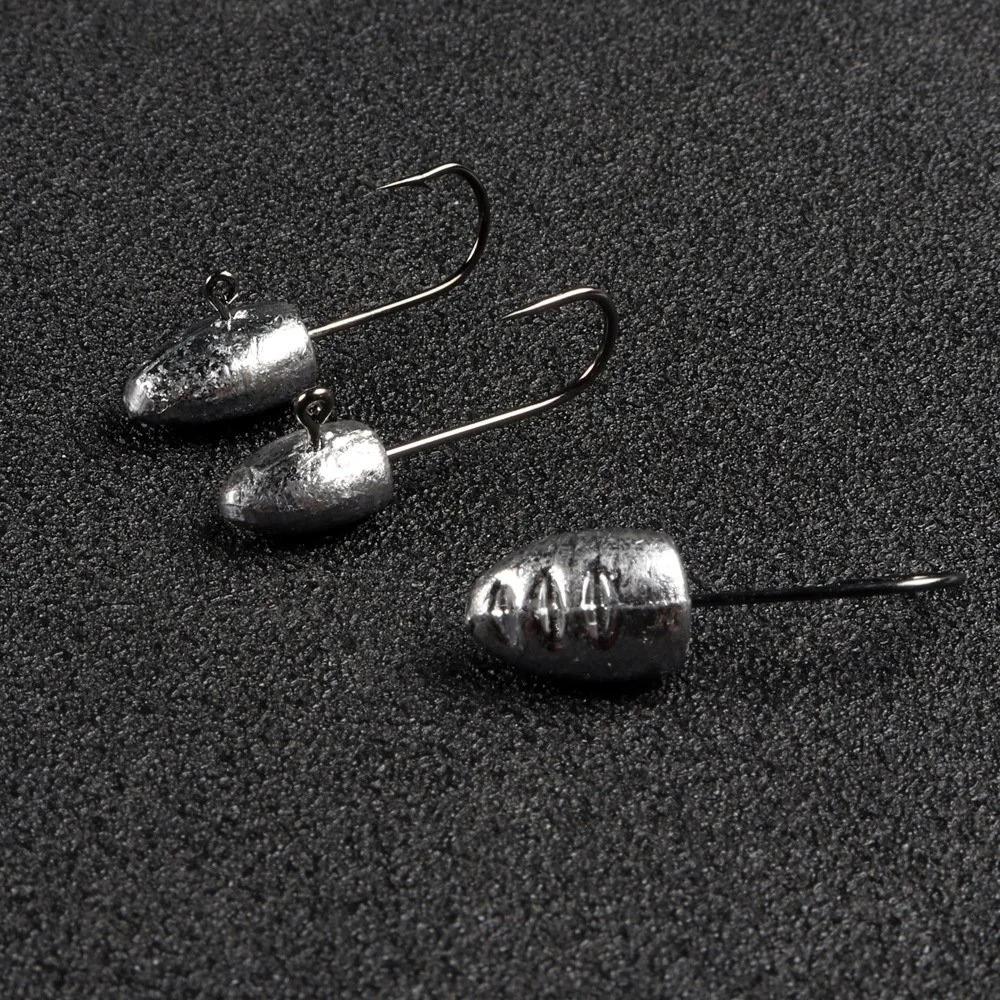 Soft Curl Tail Worm Fishing Bait Set with Lead Hooks