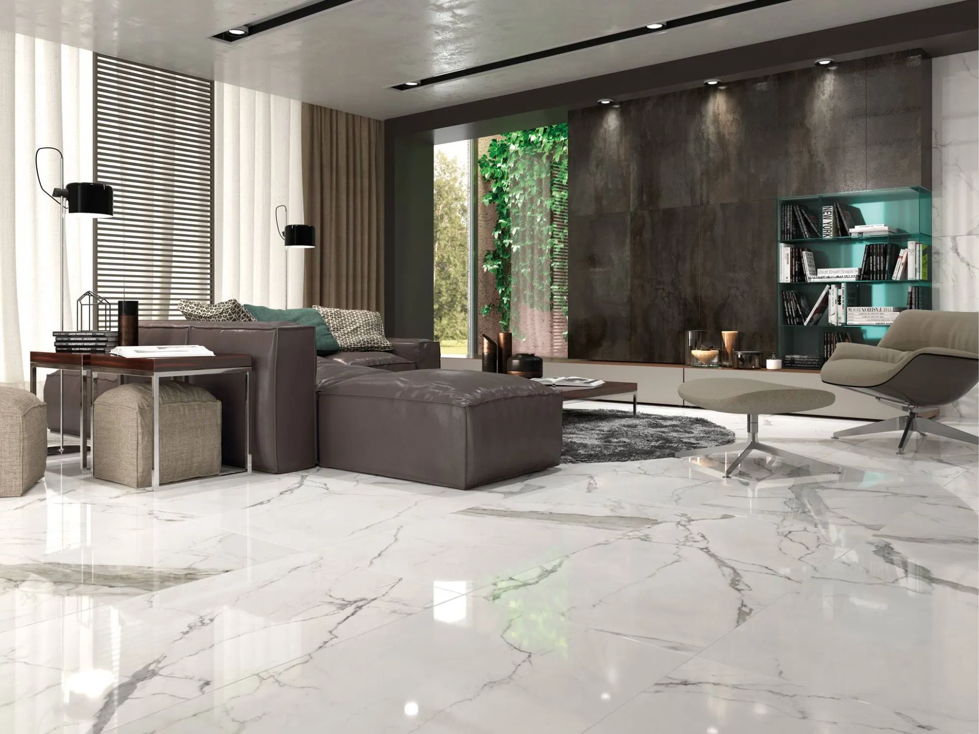 Foshan Wall Glazed Ceramic 60X60 Porcelain Marble Look Glazed Ceramic Floor Tile