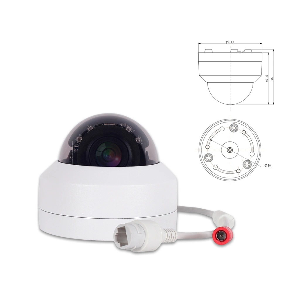 2MP de 5MP Zoom 4x Vandal-Proof Mini Domo PTZ Speed Cámara IP con visión nocturna por infrarrojos ONVIF