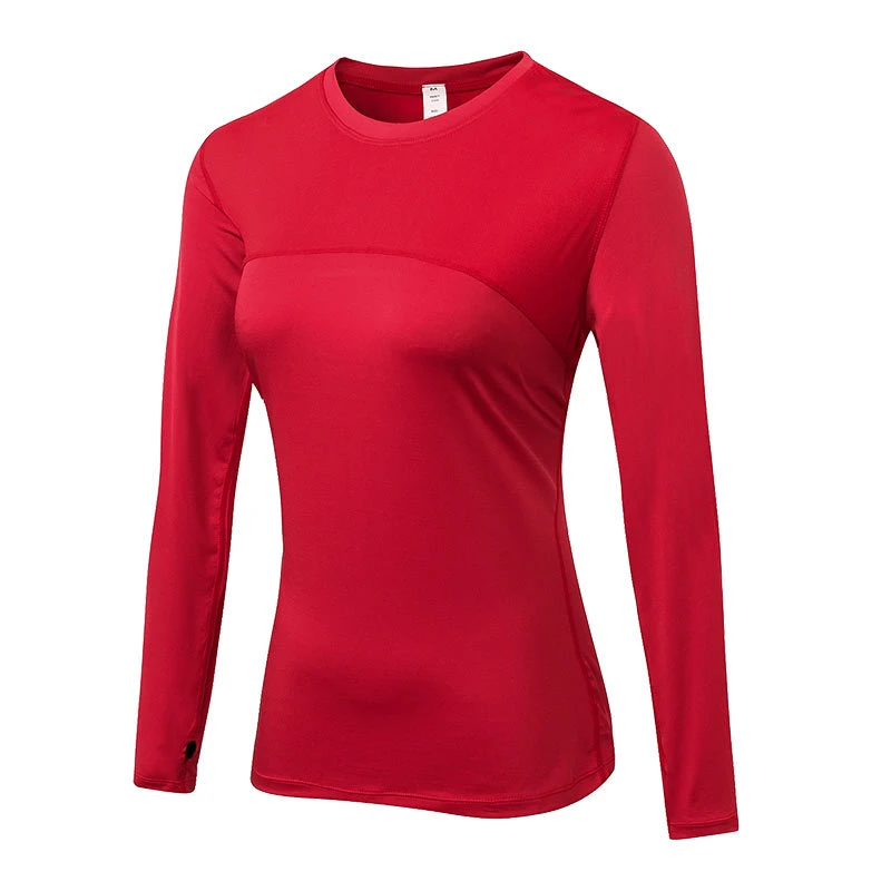 Women&prime; S Compression Tops Performance Athletic Long Sleeve Shirt Moisture Wicking Workout T-Shirt, Long Sleeve Round Neck Wbb14454