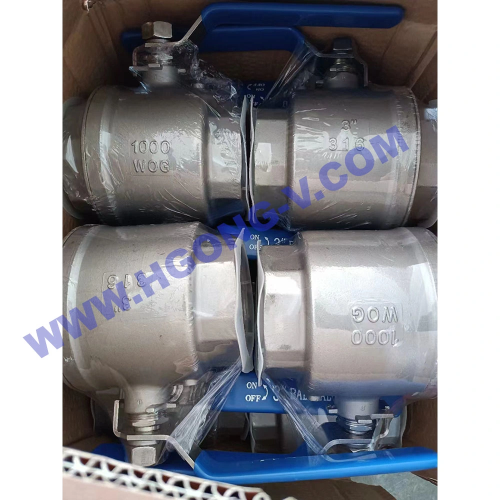 API/ANSI/DIN Steam 2PC Stainless Steel 316 DN80 PVC PTFE Thread Ball Valve with Electric Acutaotr