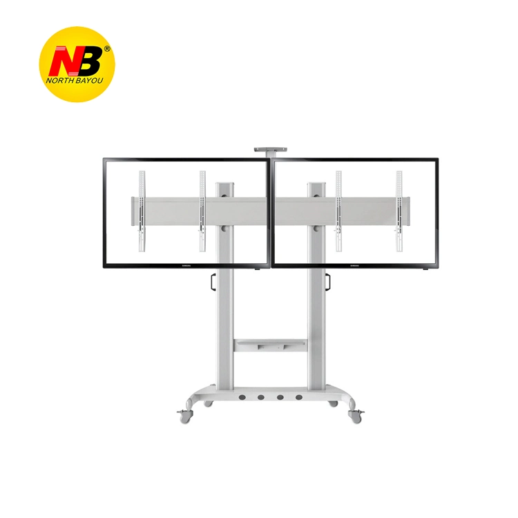 A Perú Nb Avt1800-65-2A TV pantalla doble Carro móvil 40"-60" Soporte de carro DE montaje de TV de plasma LCD LED con estante AV Y soporte de cámara