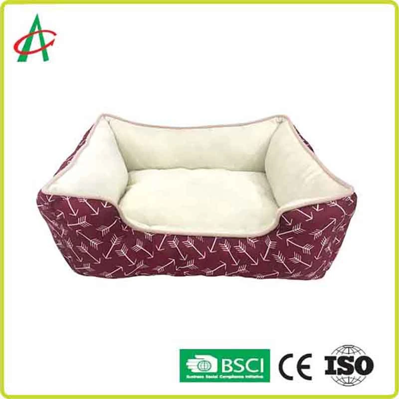 Rectangle Washable Fur Soft Pet Bed with Anti-Slip Bottom for Dog and Cat