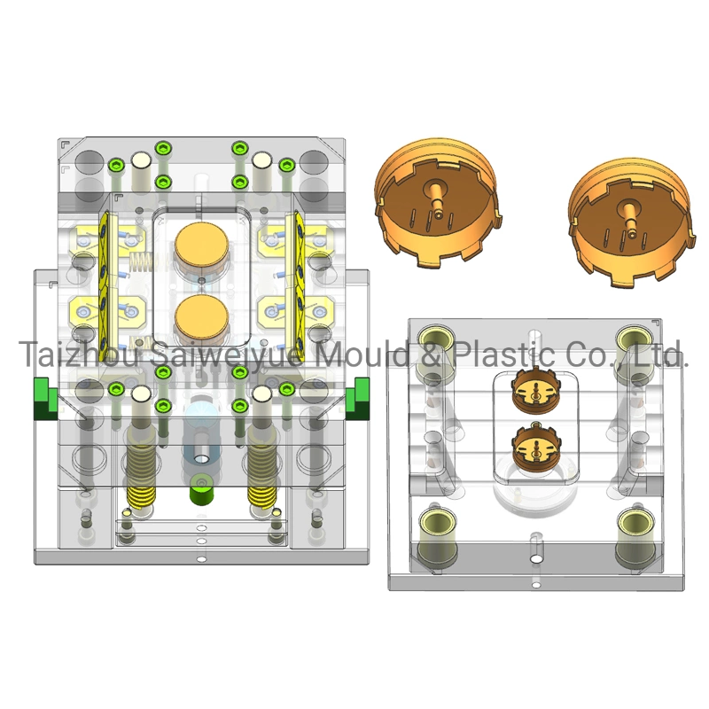 One Round Button Touch Organizers Airtight Dry Food Plastic Container Injection Mould