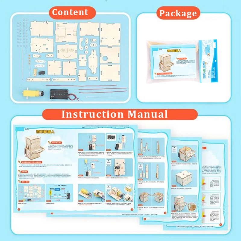 Diversão DIY Madeira Coin-deglutição Robô quebra-cabeça Puzzle Educational brinquedos Para Crianças