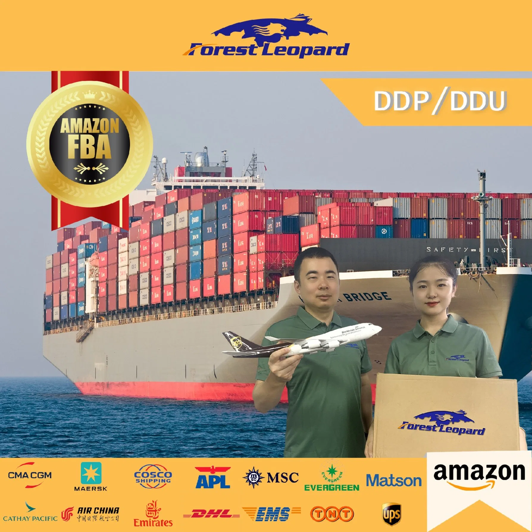 Sea Freight Forwarder From China to USA UK Australia United Kingdom Europe America DDP Fba Amazon Shipping Forestleopard