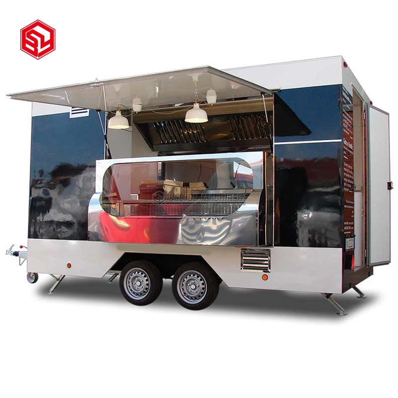 Belyoo Mobile Hot Dog Taco Pizza Food Cart with Full Kitchen Equipment Fast Food Trailer Truck for Sale