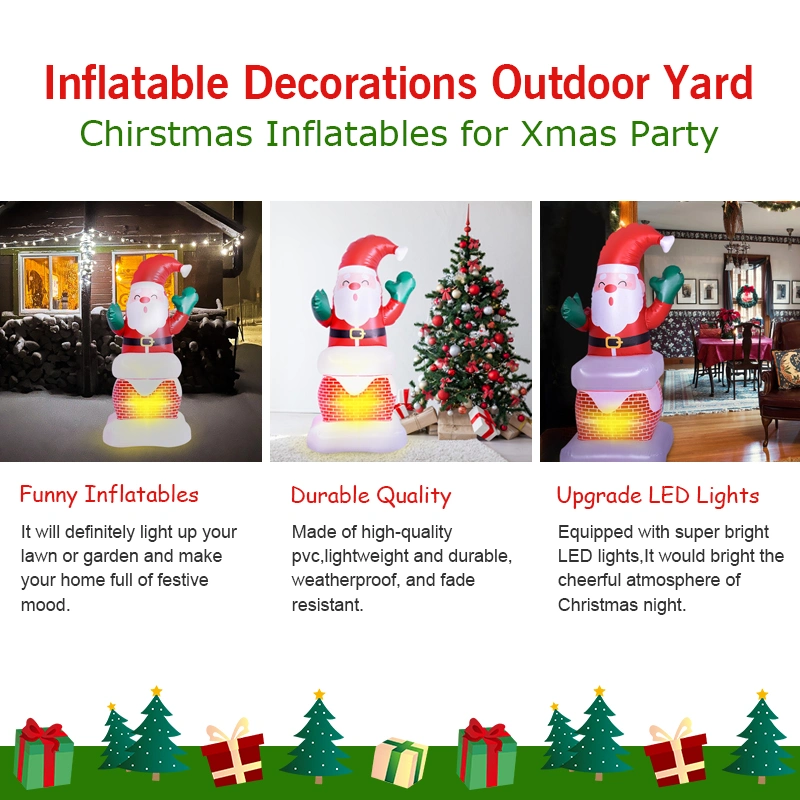 Christmas Inflatable Santa Claus Blow up Christmas Outdoor Decorations for Yard Lawn