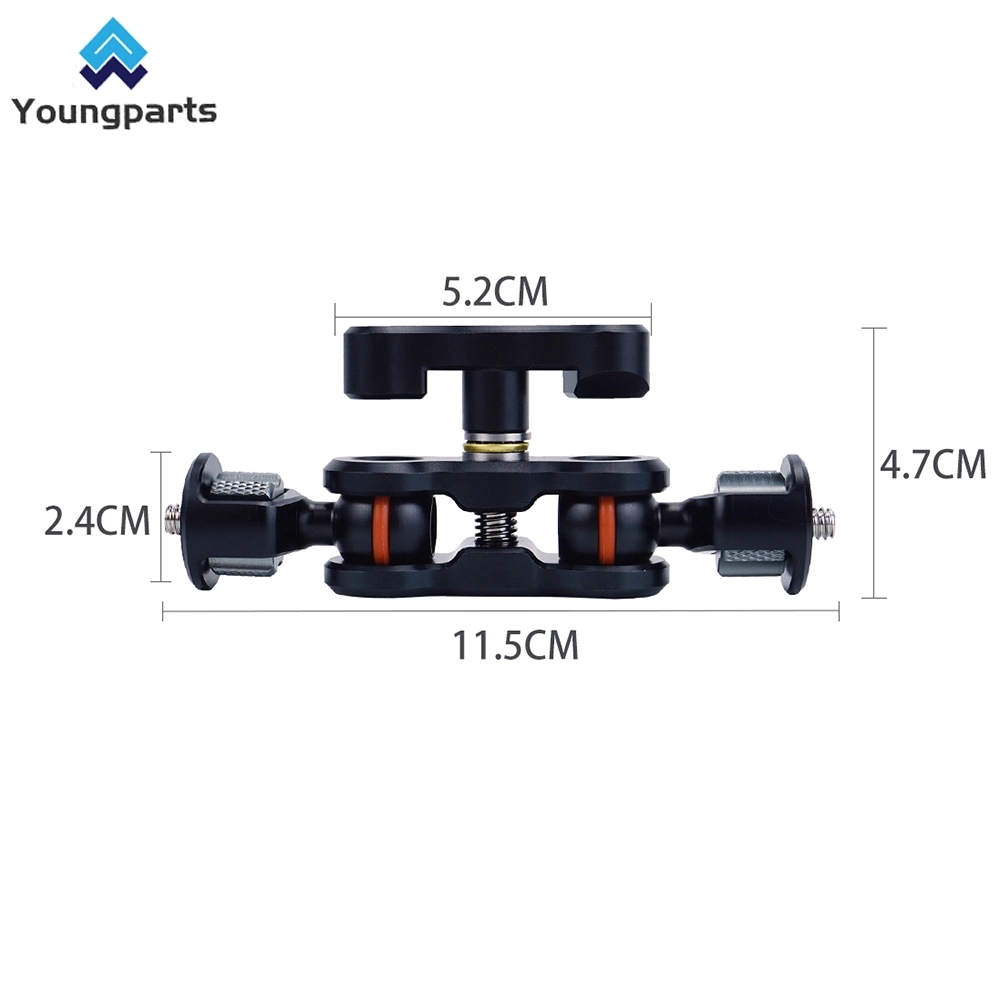 Articulating Magic Arm Monitor Mount with 1/4" Screw Double Ball Heads Magic Arm for Monitor Lights Audio Recorders