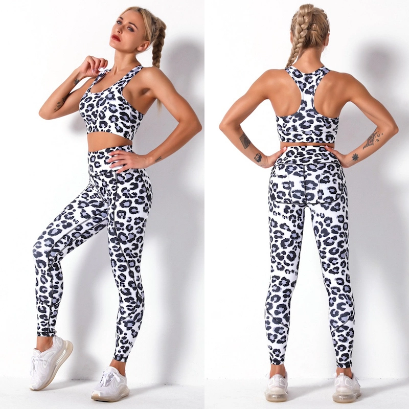 Sexy Sommer Workout Outfits Tie Dye Athletic Kleidung, Plus Size Tiermuster Schlangenmuster Gym Bh + Hoch Taillierte Leggings Activewear Yoga Passendes Set