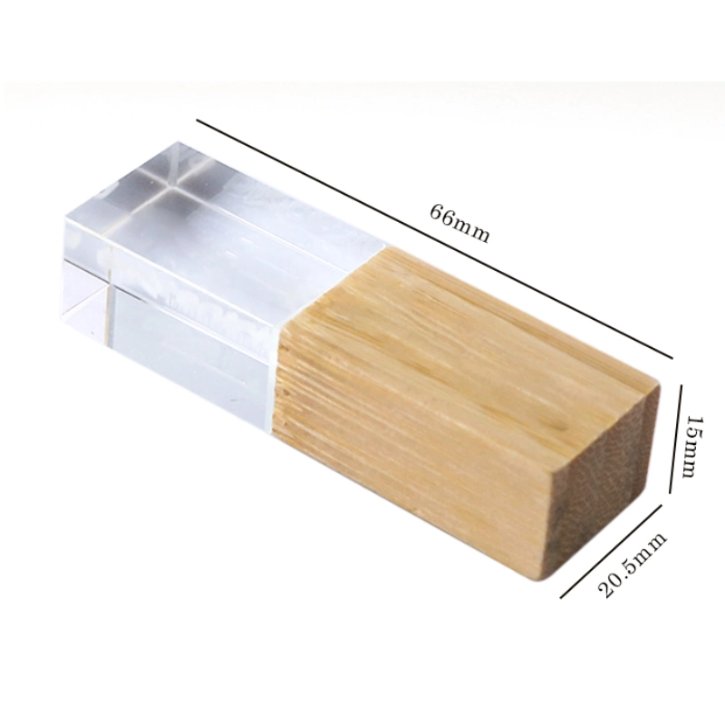 Wooden Crystal USB Flash Disk 8GB 16GB 32GB 64GB 128GB USB-Stick