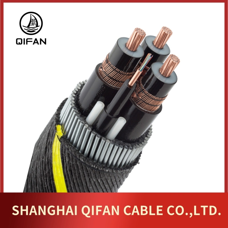 Three Core XLPE Insulated Optical Fiber Submarine Cable