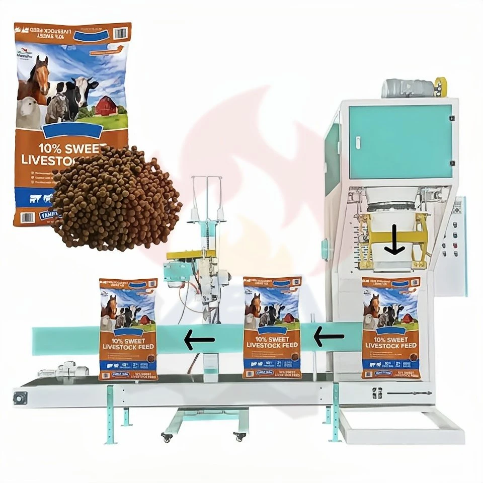 Semi-Automatic Packaging Machine 25-50kg/Bag Bagging Machine Wood Pellets Output 100-200bags/H