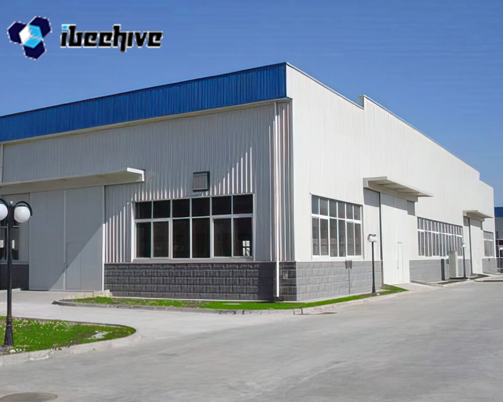 45m Large Span Light Pre-Engineered Prefab Steel Metal Storage Stock Room Warehouse Workshop Office