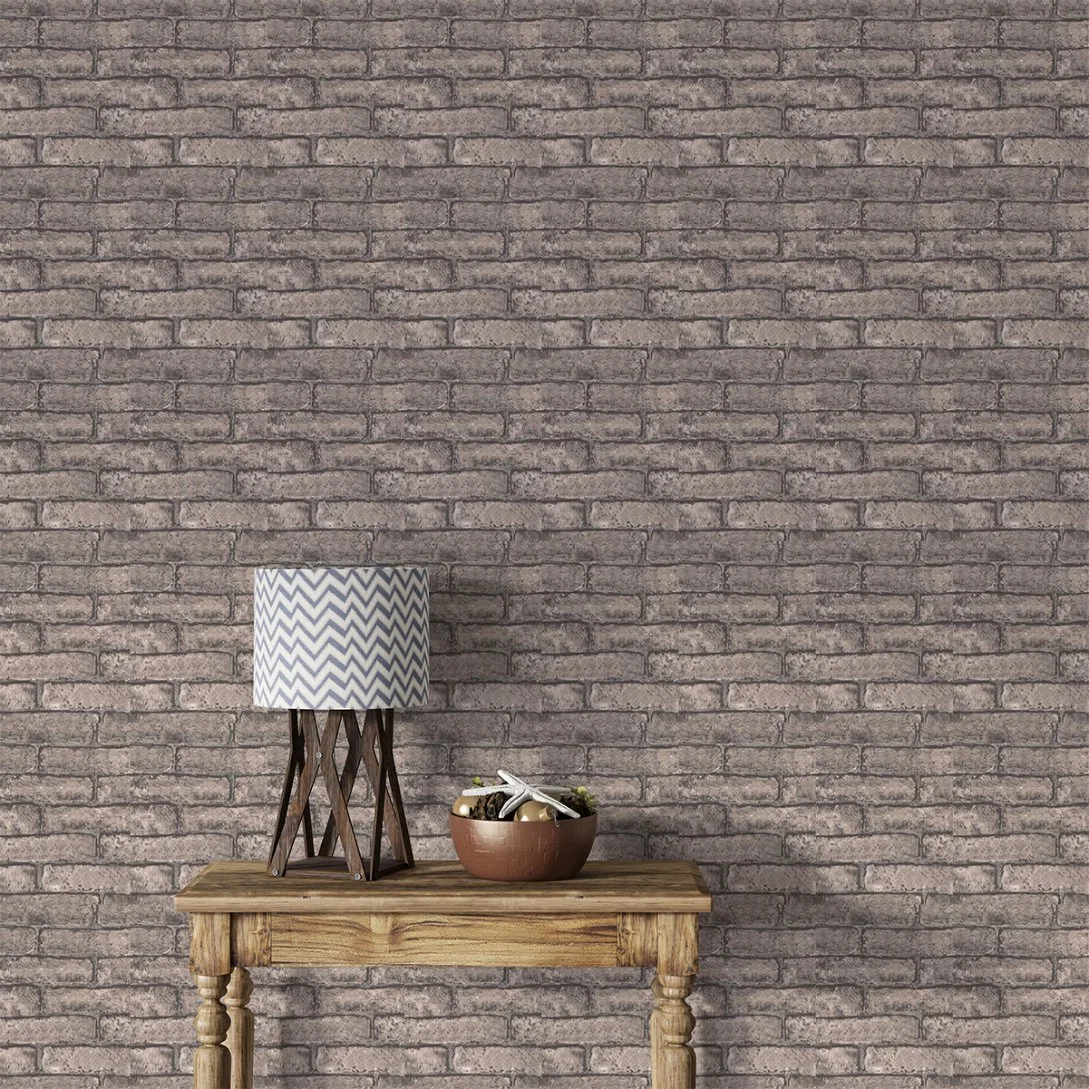 PVC Self Adhesive Waterproof Damask/Brick/Stone PVC Wallpaper Sticker for Home Deco