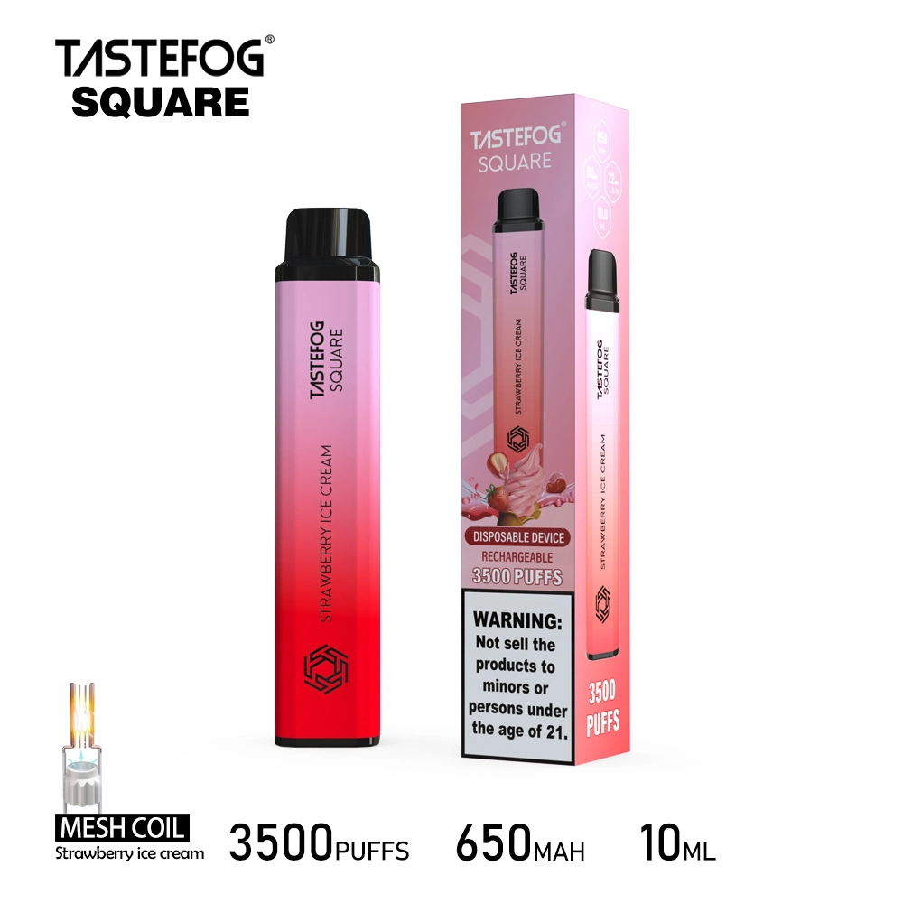 Fábrica al por mayor desechable E Cigarette Tastefog Square recargable VAPE 3500 Soplos