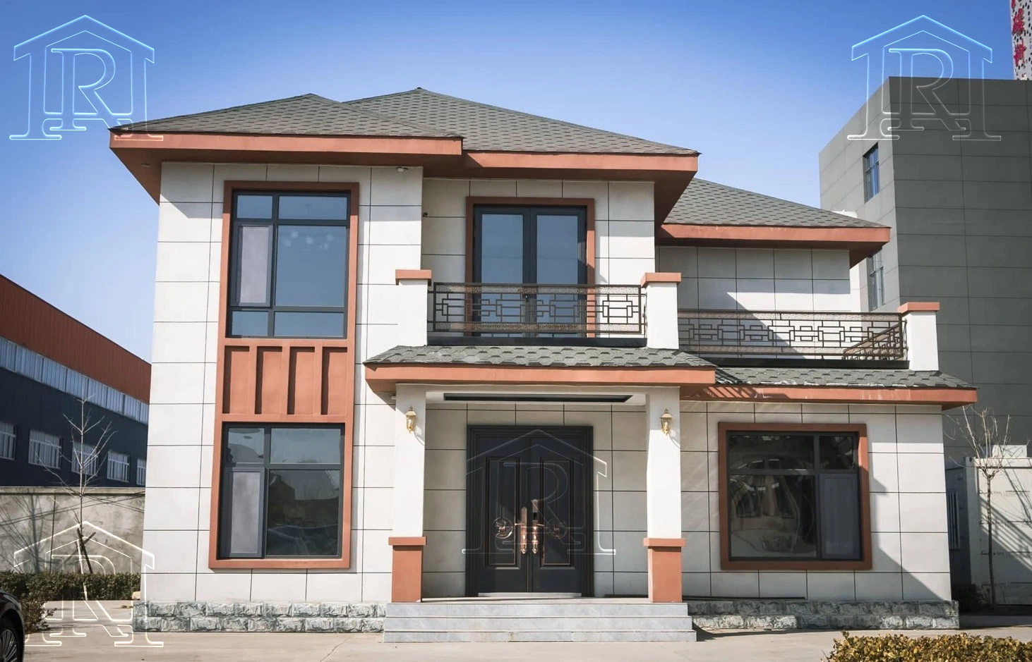 China Concrete Wall Luxury Light Steel Villa for Family House