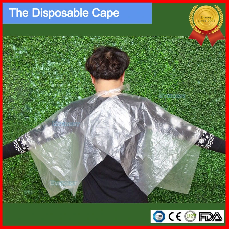 Disposable Plastic Cape/ PE CPE Cutting Cape