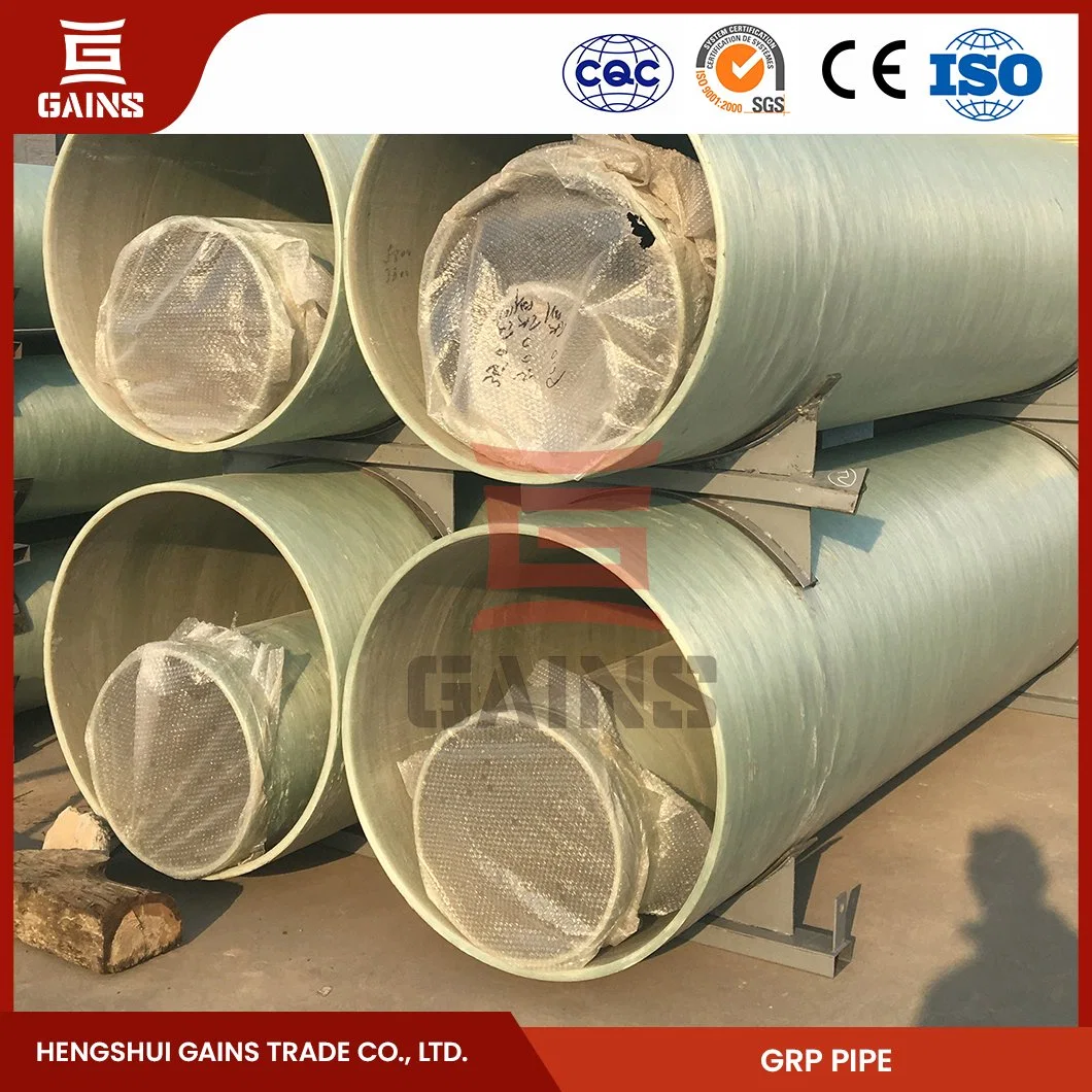 Gains FRP Round Rectangular Pipe Suppliers FRP Pipeline China GRP Glass Reinforced Plastic Mortar Pipe