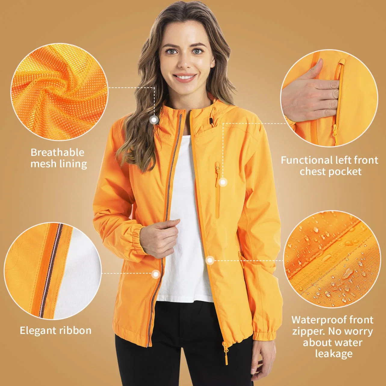 China Lieferant Outdoor-Kleidung Wasserdicht Breatable Hoody Männer Mäntel Regen Jacke