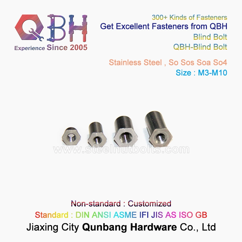 Qbh Mechanical Hydraulic Pneumatic Press Stainless Steel Female Thread Thru-Hole Hexagon Hex Self-Clinching Drilling Tapping Standoffs Blind Hollow Screws