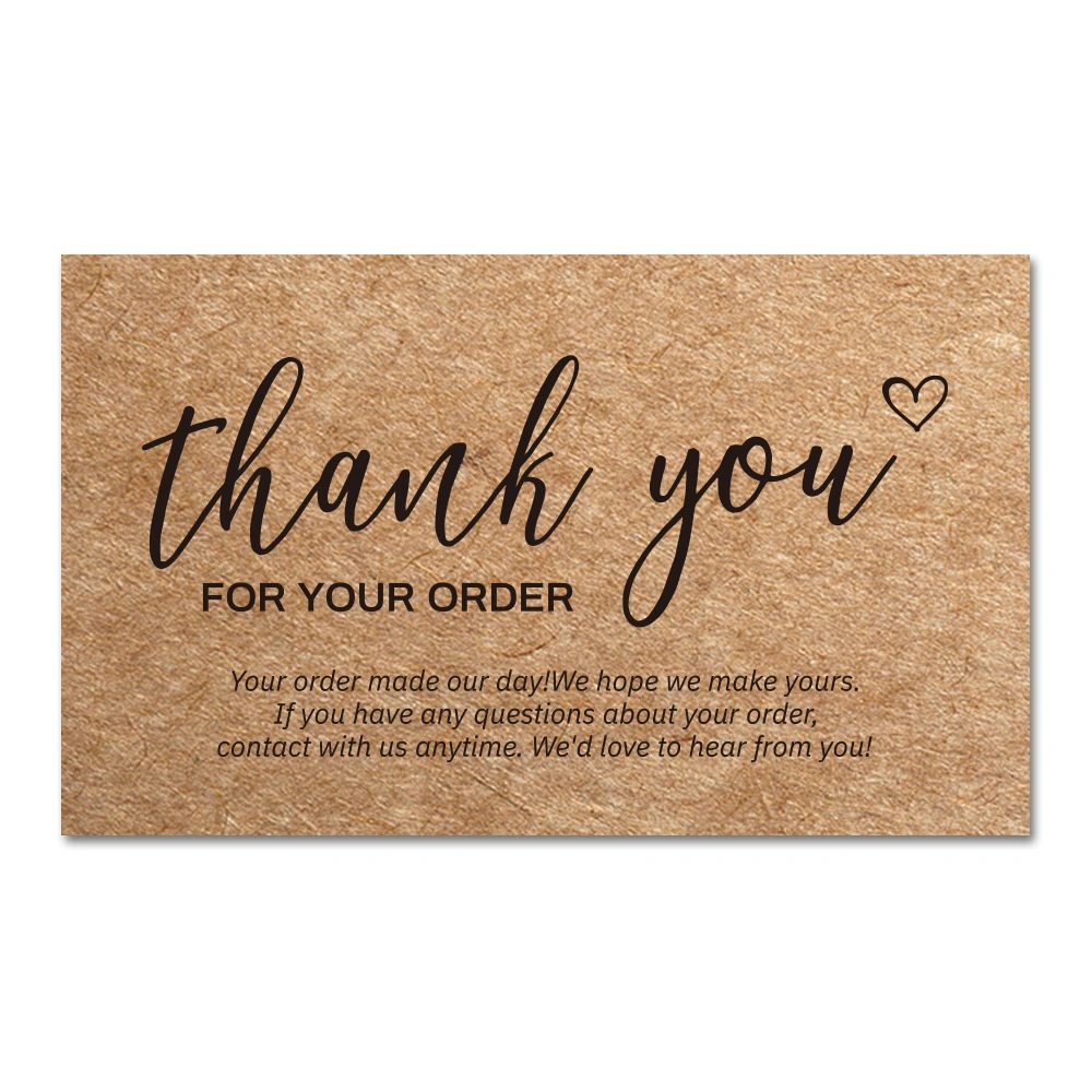 Wholesale/Supplier Custom Thank You Card for Business Gift Packaging E-Commerce Thank You Card