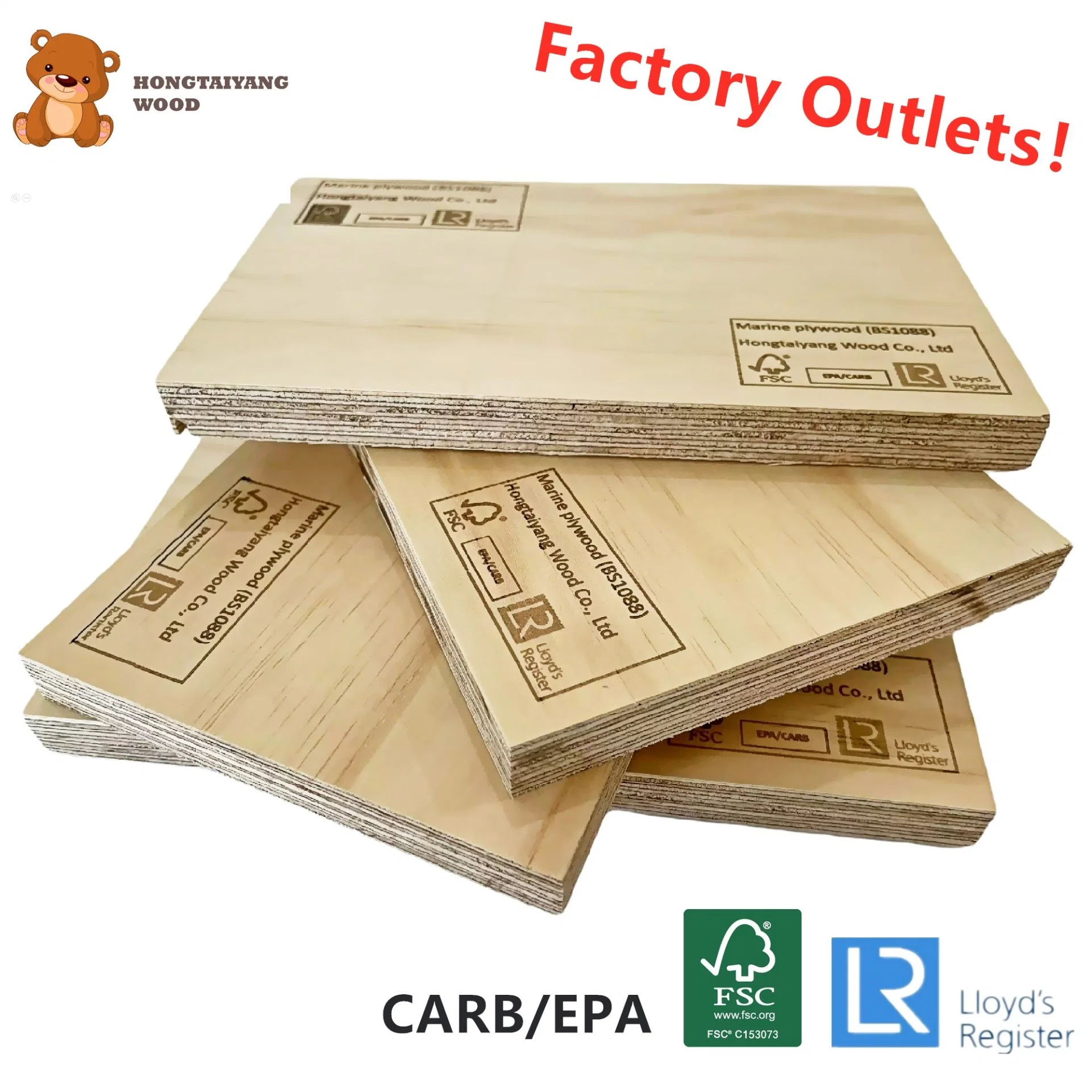 Building Material 35mm 36mm E0 E1 E2 Mr Melamine Glue Wholesale Pine Commercial Plywood Sheet Board