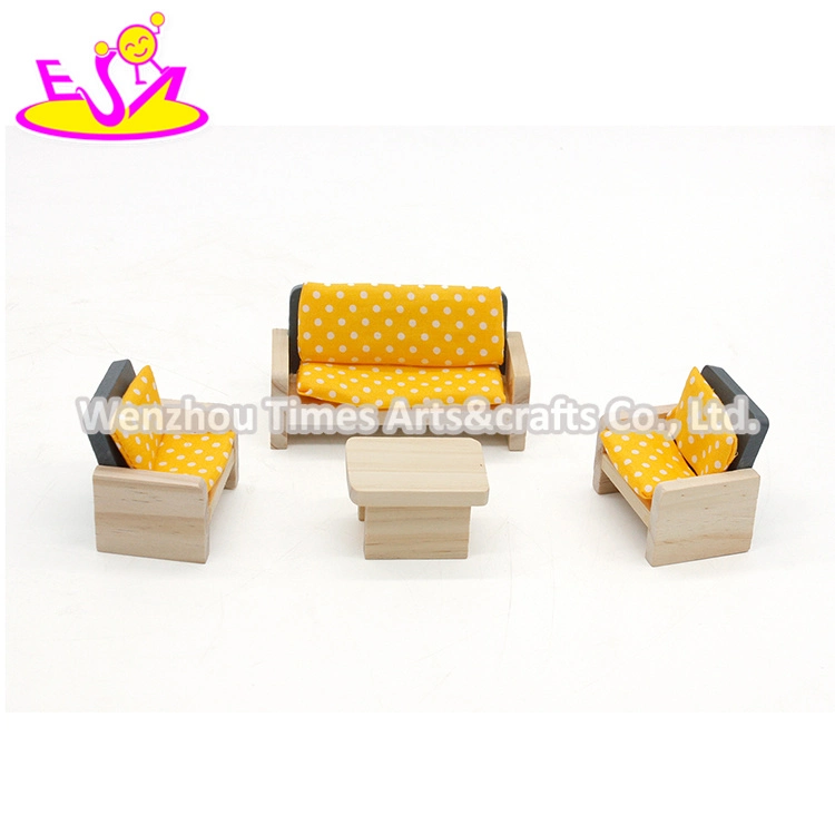 New Design Children Pretend Play Wooden Dollhouse Furniture Sets W06b055