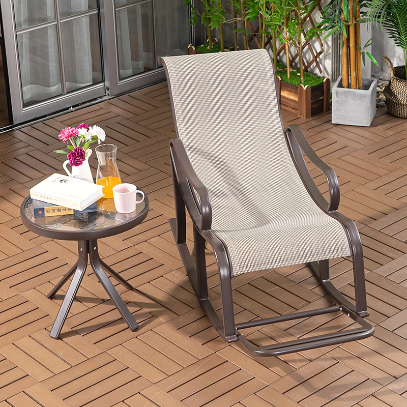 Vangarden Sling Metal Modern Outdoor Garden Rocking Chair