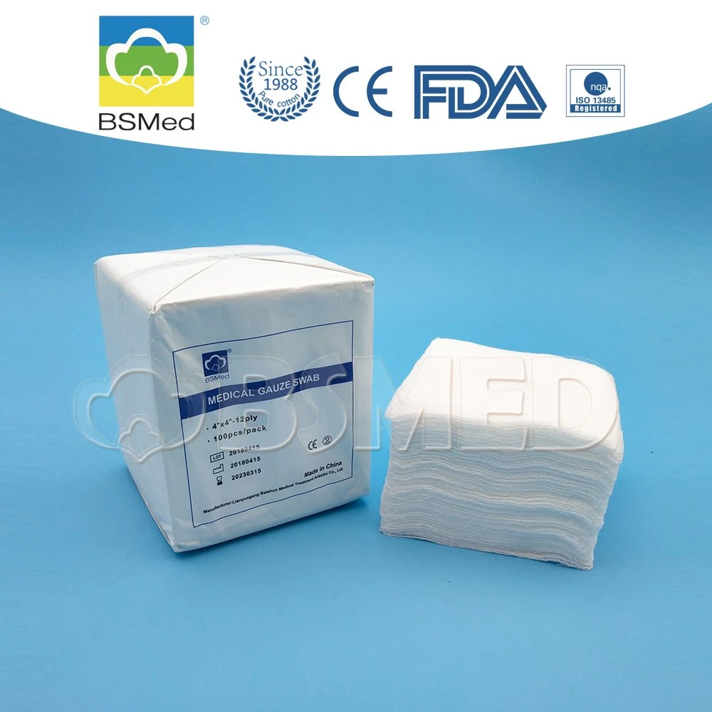 100% Cotton Medical Absorbent Sterile Gauze Swabs