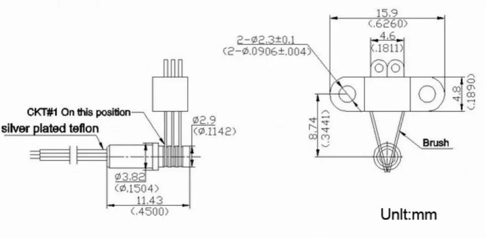 Compact Slipring separados por 3 circuitos 2 a veículos aéreos não tripulados (UAV)