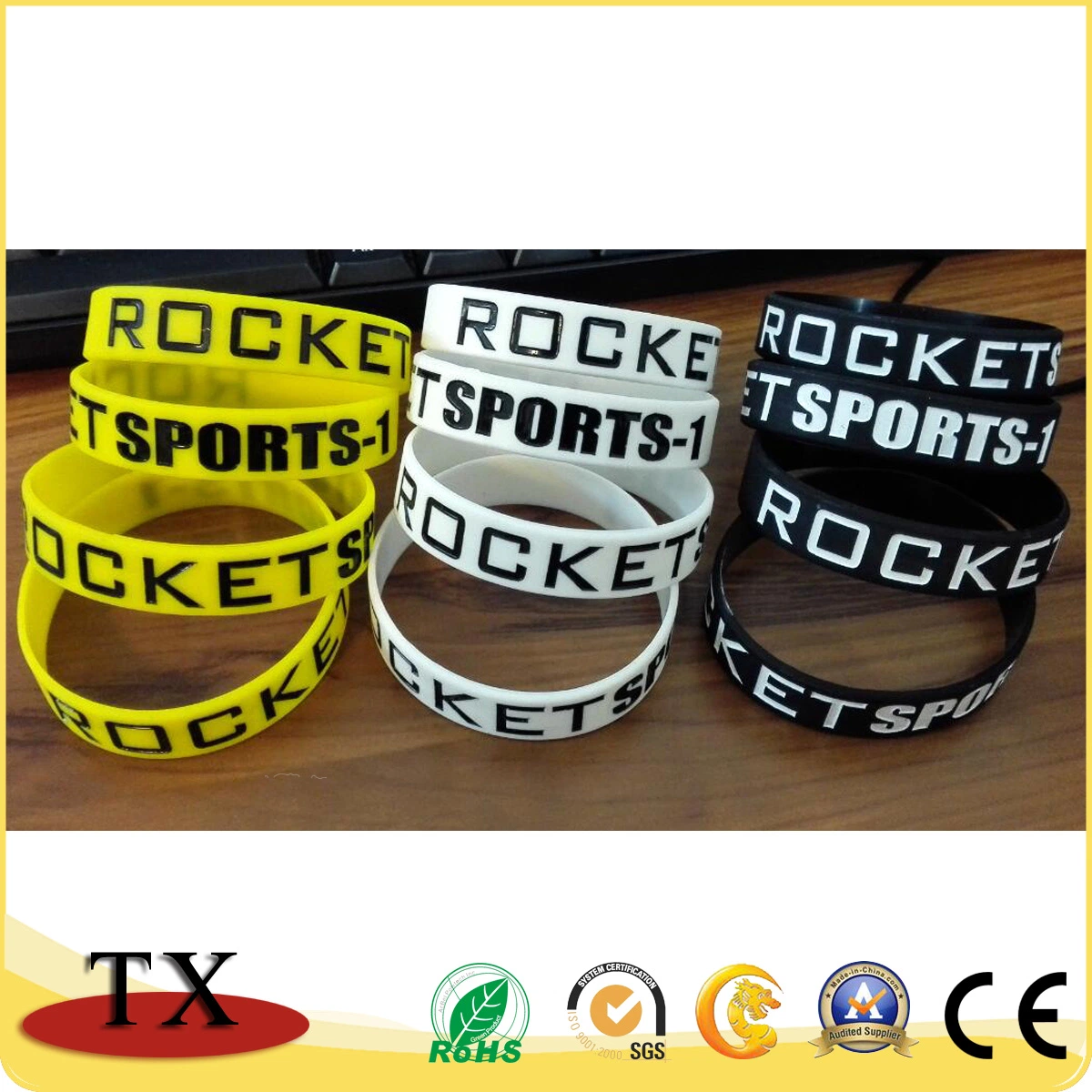 Promotional Custom Rubber Band, Customized Good Quality Silicone Wristband