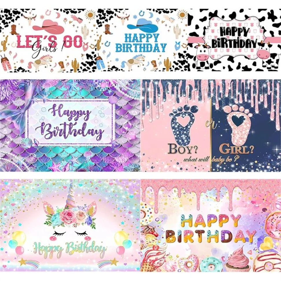Unicorn Baby Birthday Wall fundo decorações festa fornecimento