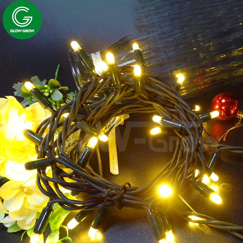 Lumière blanche chaude de 10 m 100 LED câble en caoutchouc LED Décoration de Noël lumineuse à cordes pour le festival Luces de Navidad Diwali Décoration de mariage