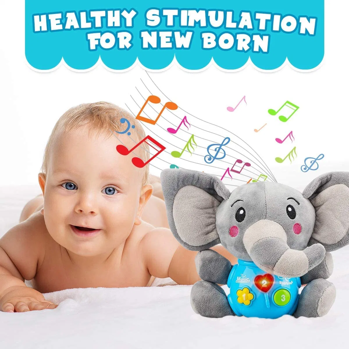 Elefant Baby Musikspielzeug Tierspielzeug Kinder Babyspielzeug Kinderkrankheiten Spielzeug Kleines Baby Bum Anime Plüsch Stem Spielzeug Montessori Spielzeug Für Baby gefüllt und Plüsch