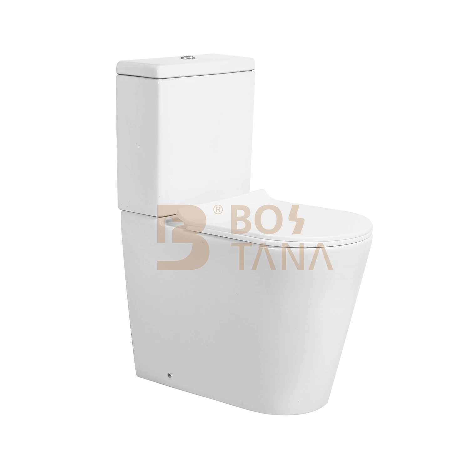 P-marca de agua de la trampa de wc Rimless Wc cuarto de baño Wc de dos piezas cuadradas CE