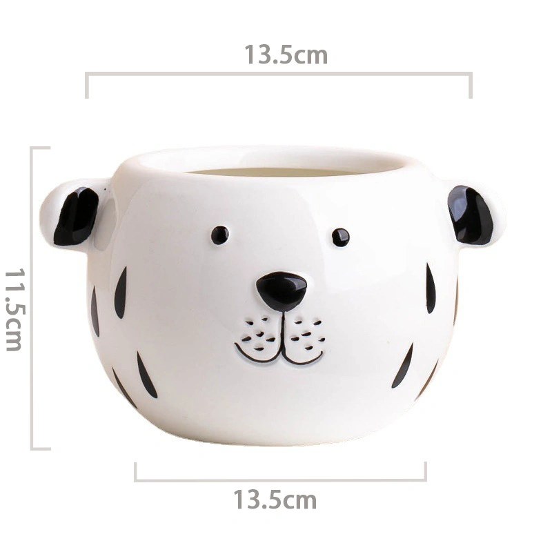 Chien en céramique semoir animal pot Pot de fleur Indoor le semoir