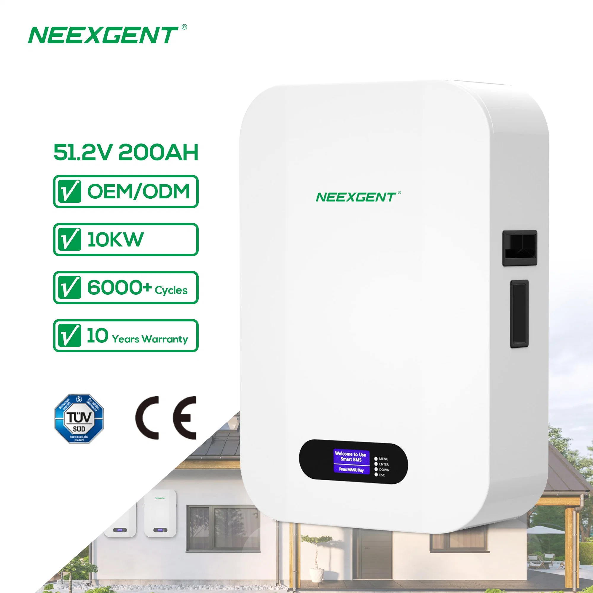 Neexgent 51,2V 100Ah Energiespeicher Lithium-Batterie Wandhalterung Lithium Bügeleisen, Batterie