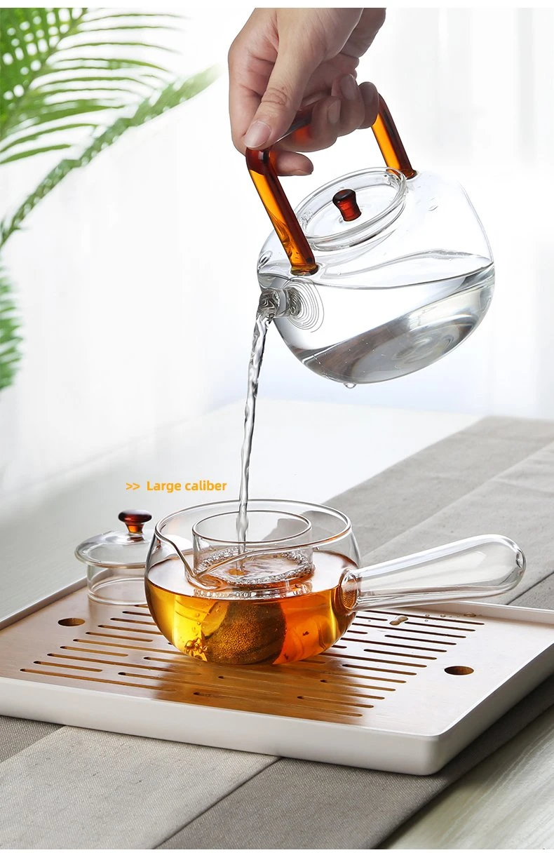 Elegante juego de té de vidrio de Borosilicato alto con té Copa para regalo