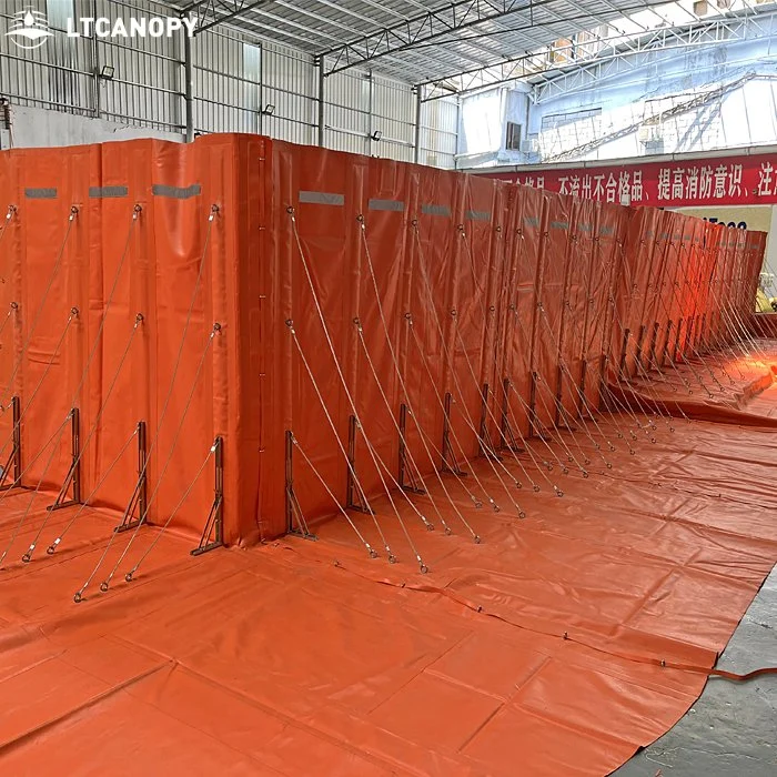 Litong New Model Flood Control Barrier 1.8m High Customized Removable PVC Mesh Coater Tarp Tear-Resistant Flood Barrier