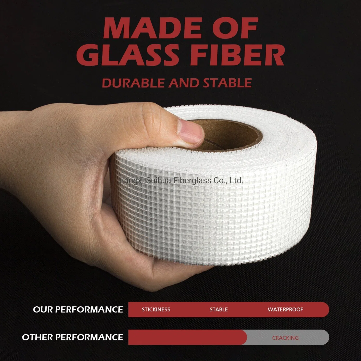 4*4 160GSM Fiber Glass Mesh Self Adhesive Drywall Joint Tape Fiberglass Mesh Repair Tape