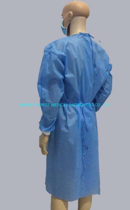 CE Approved Disposable Non-Woven Isolation Gown /Hospital Clothing Patient Gown