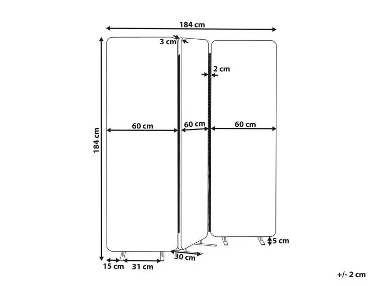 Armoire de séparation de salle acoustique indépendante légère 3 PIÈCES Olanglab Diviseur