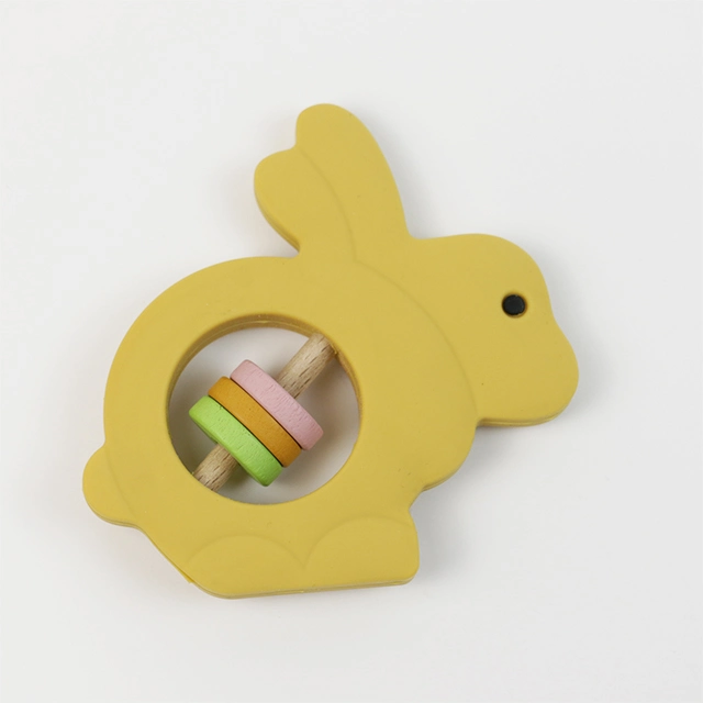 100% Silicone BPA Free Rabbit Baby Teether Toy