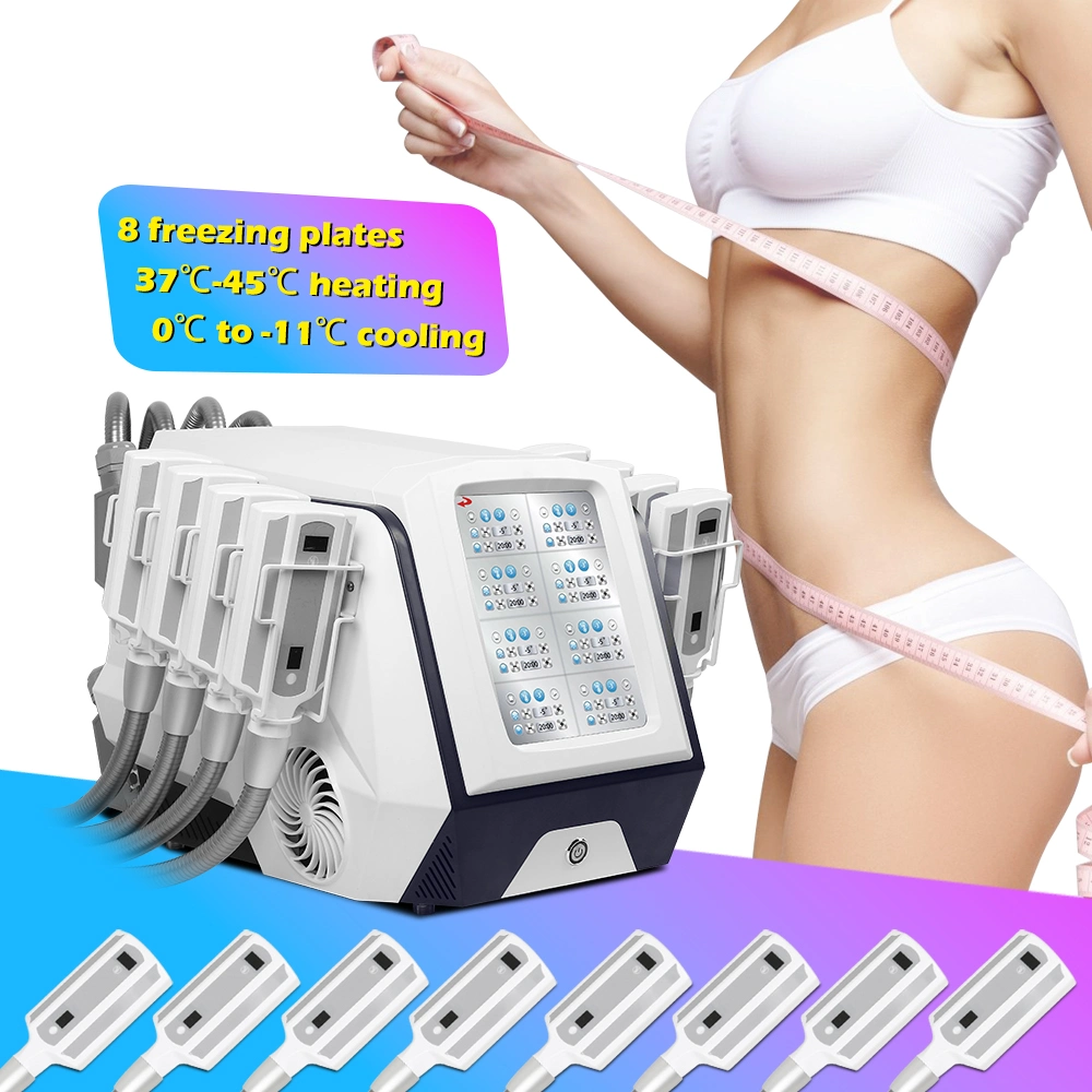 Konmison OEM Safe Comfortable Non-Vacuum Heating Cooling System 8 Operating Handles Cryotherapy Fat Freezing Wholesale Cool Slimming Machine Weight Loss Price