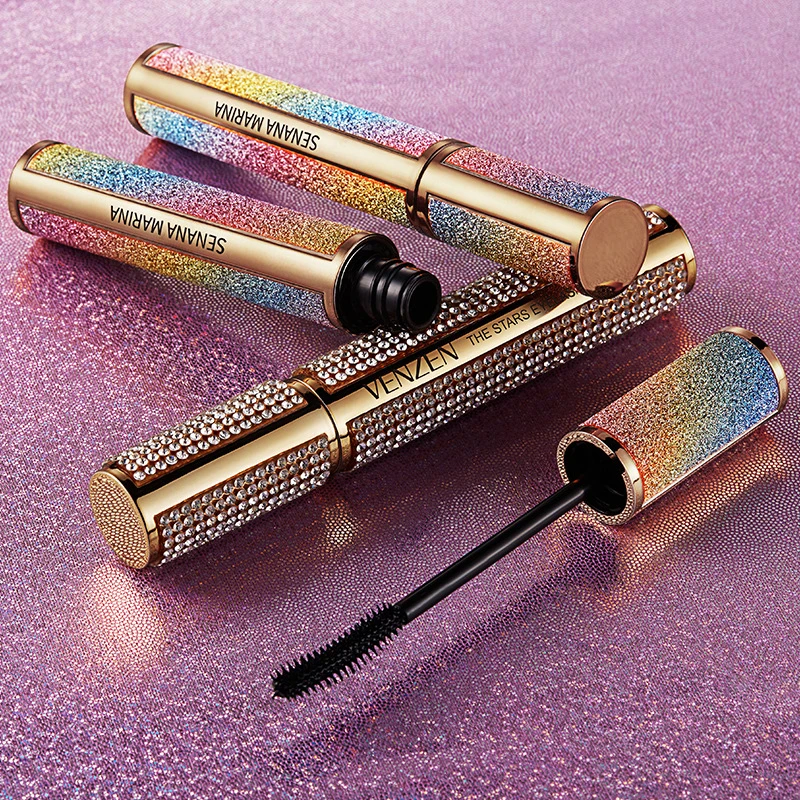 Extensión de la Cosmética Syq219 largo rizado de pestañas resistente al agua, el volumen Express diamantes Bling Bling maquillaje Máscara 3D tienen stock