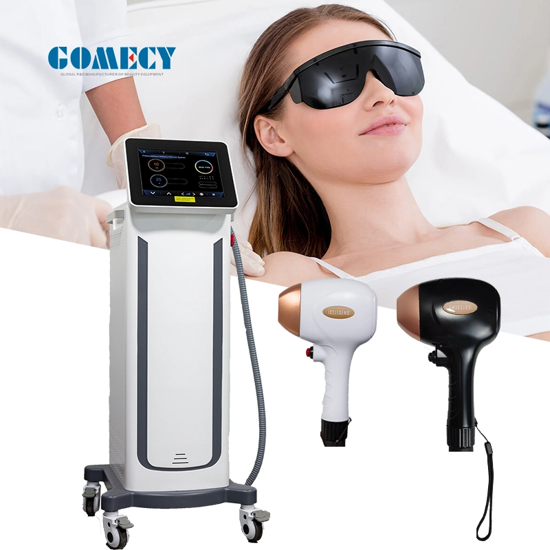 Gomecy 4 أطوال موجية ثنائي القطب الليزر 1000 واط نظام Android 808 التطبيق من إزالة الشعر نزع شفرة الليزر 755 نيوتن متر