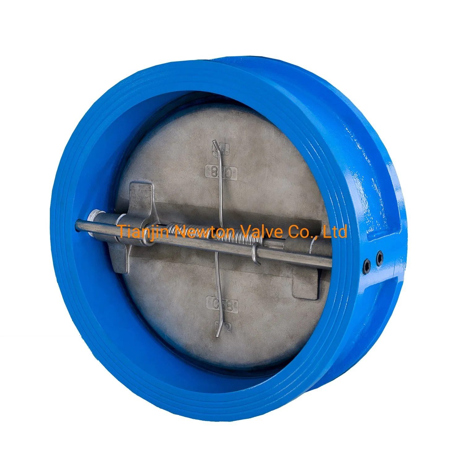 Wafer Type Dual Plate Non Return Check Valves Double Door Pn10 Pn16 Cast Ductile Iron Body