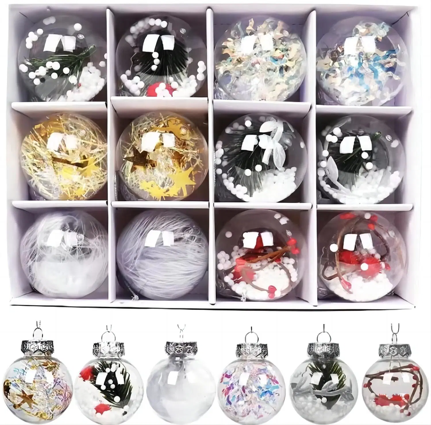 OEM Fabrik Customized Weihnachtskugel Ornament-Sets Weihnachtskugel Ornament Handwerk Weihnachtskugel Produkte Weihnachten klare Bälle Hersteller in China