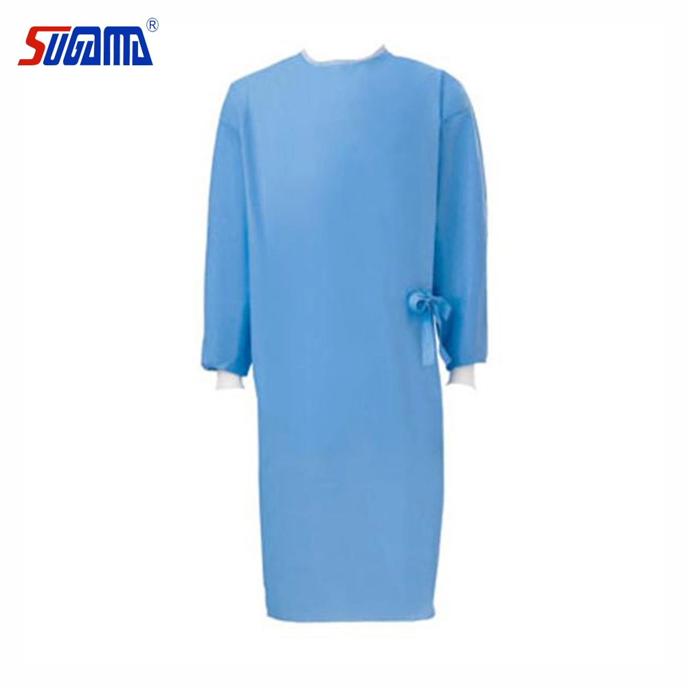 AAMI уровня 4 стерильные хирургические платье хирургических CPE изоляции платье медицинской помощи одноразовые защитную одежду для медицинского использования синего цвета